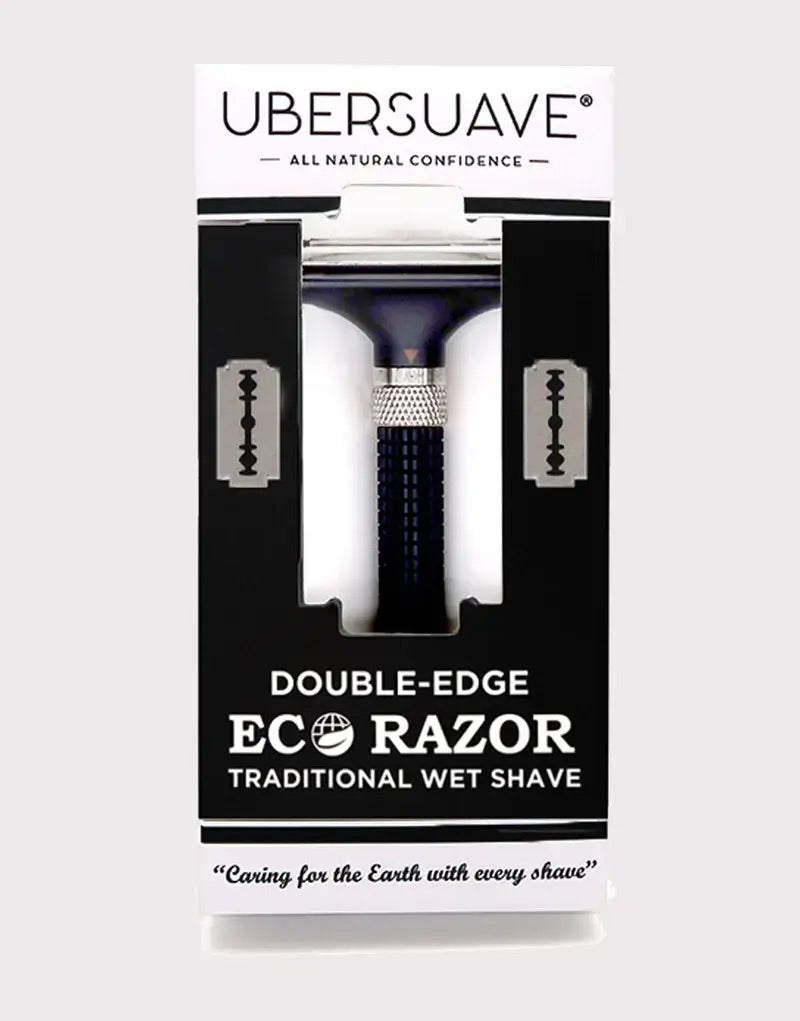 Eco-Razor可調式啞光銀剃鬚刀301G蝴蝶開放式雙刃剃鬚刀