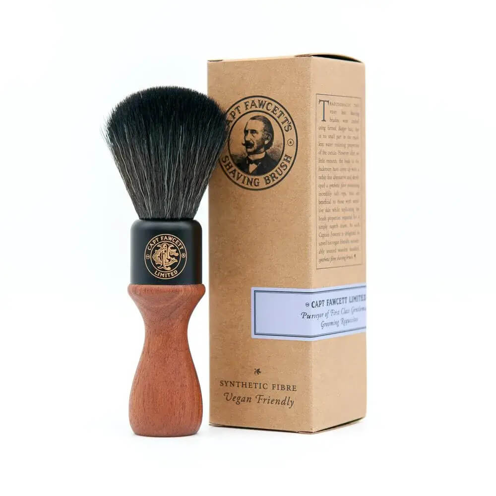 Captain Fawcett Wood Handle Faux Fur Shave Brush 人造纖維(仿獾毛)剃鬚刷