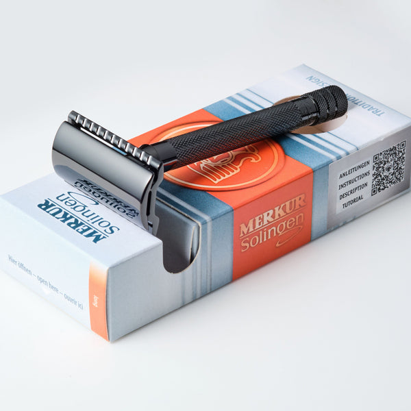 德國 Merkur Black PVD Coated Safety Razor 剃鬚刀 23 011 軍鐵色 – 太平髮品