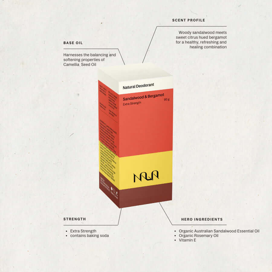 Nala Sandalwood & Bergamot Natural Deodorant