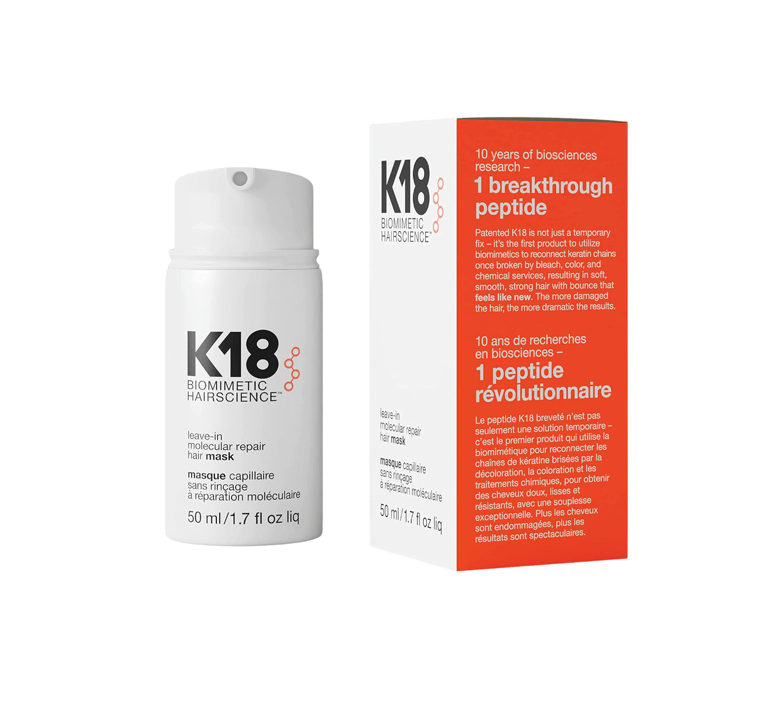 K18 Biotech oil that instantly repairs keratin chains in 4 minutes