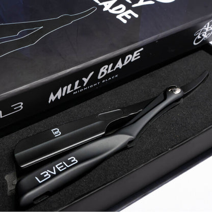 L3VEL3 Milly Clutch Razor contouring jet razor high-quality matte black/matte powder (comes with a box of Japanese feather jet blades)