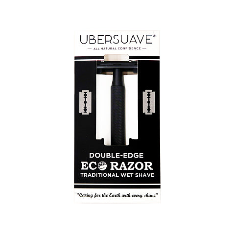 Ubersuave Eco-Razor Open Double Edge Matte Black Shaver 102B