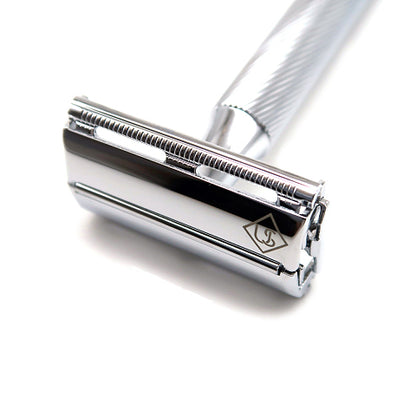 Ubersuave Eco-Razor Chrome Shaver 101S Butterfly Open Double Edge Shaver