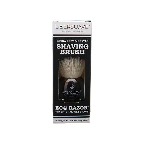 Ubersuave Eco-Razor 520 Coffee Tortoiseshell Resin Shaving Brush (Synthetic Silvertip)