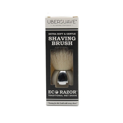 Ubersuave Eco-Razor 540 Bulbous Chrome Shaving Brush (Synthetic Silvertip)