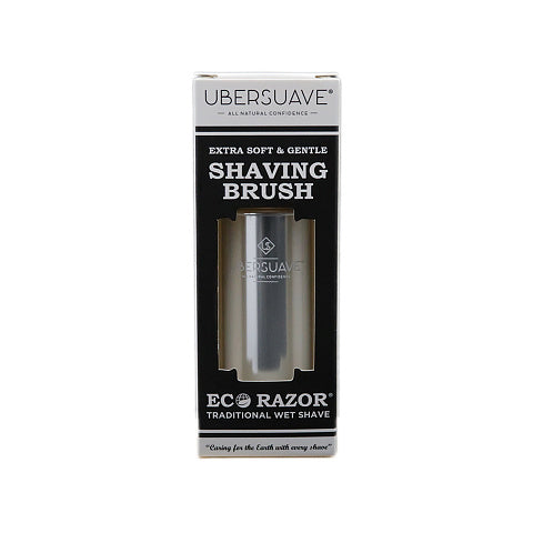 Ubersuave Eco-Razor model 8銀色小號旅行剃鬚刷（合成銀尖）