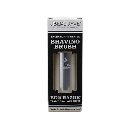 Ubersuave Eco-Razor model 8 silver small travel shaving brush (synthetic silver tip)